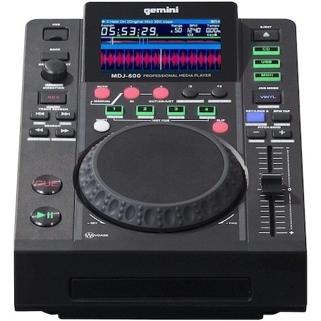 Gemini CD  USB Media Player and MIDI controller with 43 screen  5 touch sensitive jog wheel MDJ-600
